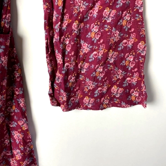 AMERICAN RAG CIE Juniors Floral Printed Bell Sleeve Mini Dress - Size Large - Picture 8 of 16